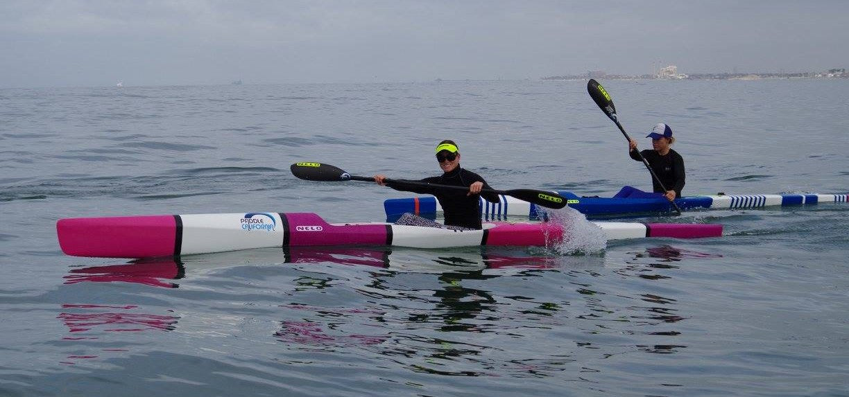 michele eray maggie hogan paddling in newport beach
