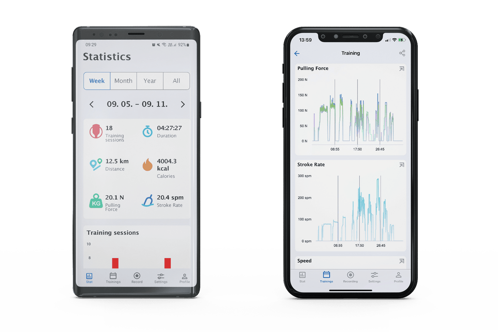 mobile app to track training data from power sensor meter