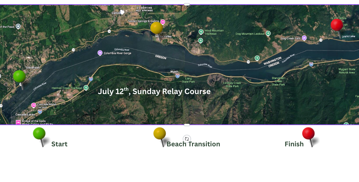 The Westerly Relay race course map